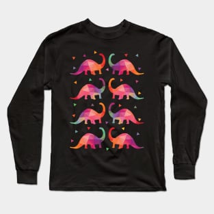 Geometric Dinosaurs Long Sleeve T-Shirt